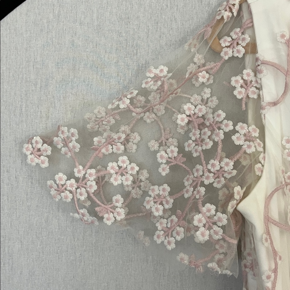 Baltic Born Cherry Blood embroidered belted Cream Maxi Dress - Picture 5 of 8